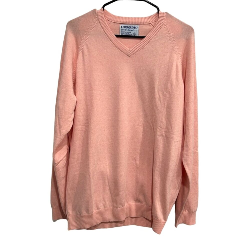 Comfortably Collared NWT Pink Slim Fit V-Neck Sweater Sz XL
